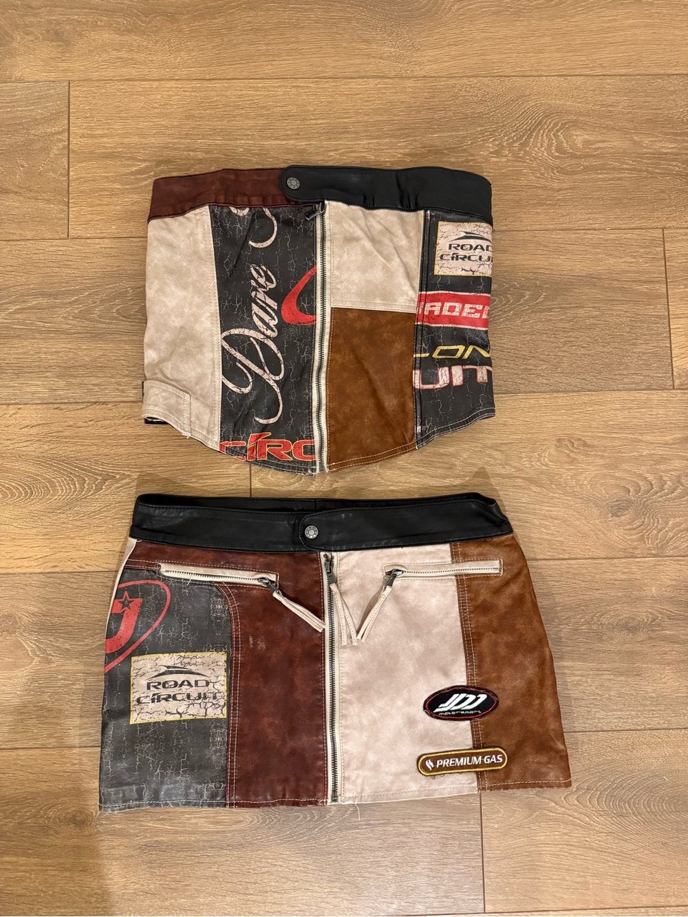 Jaded London Daytona Vegan Leather Corset top and Mini Skirt
